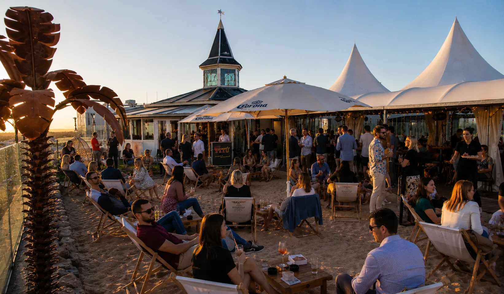 Sommer-Barbereich im Rooftop Aarau