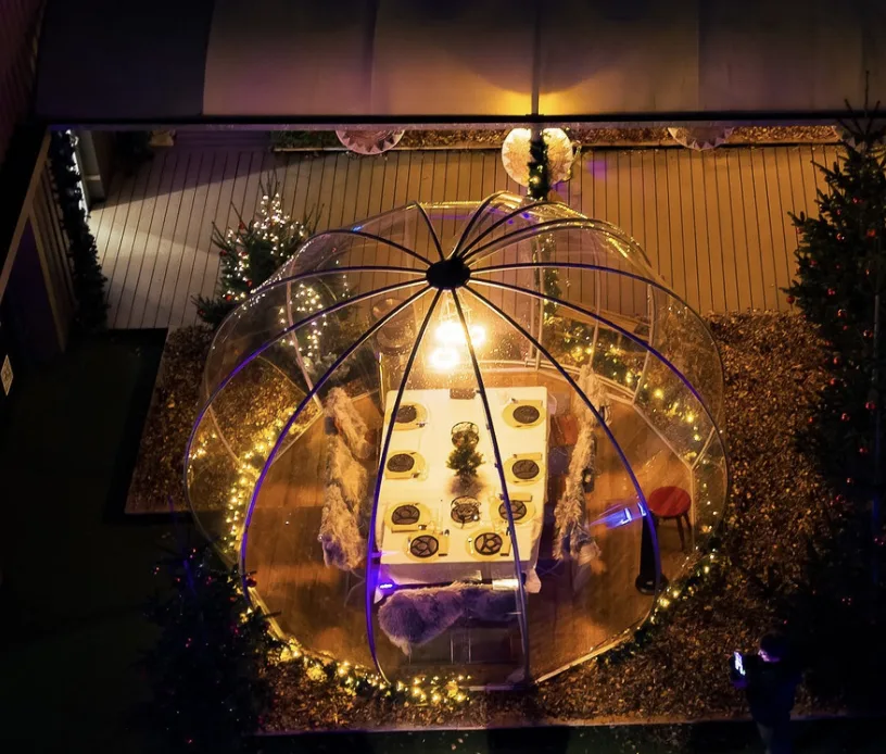 Kleines beheiztes Panorama-Iglu auf der Dachterrasse des Rooftop Aarau